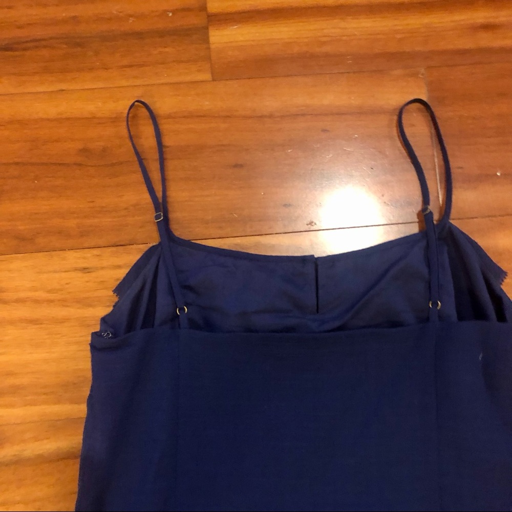 LOFT Navy Mini Dress with Ruffle Neckline - Picture 6 of 6
